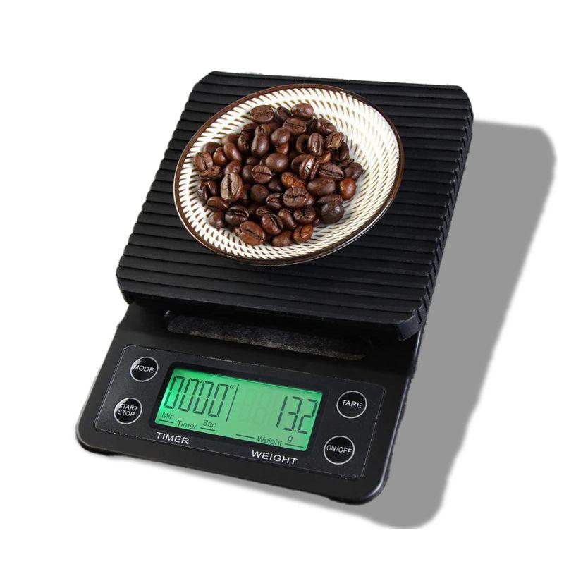 6OGAN コーヒースケール コーヒー 現役バリスタ監修 スケール はかり タイマー キッチンスケール 計量器 0.1g