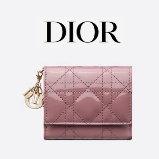 ディオール 財布 新作 コンパクト財布 ミニ財布 レディース 正規品 新品 Dior Lady Dior カナージュ ロータスウォレット 正規ラッピング