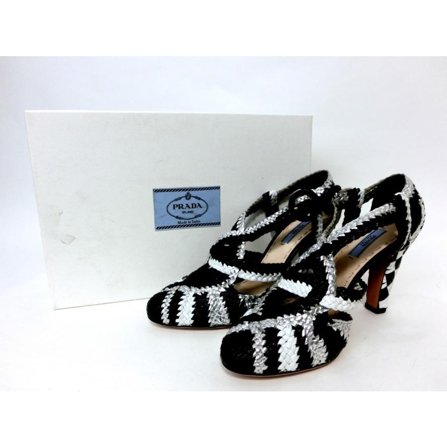 プラダ ハイヒール Made in India Collection 36 1/2 メッシュ 