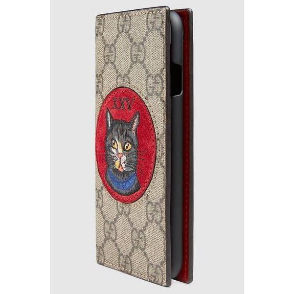 GUCCI - GUCCI iPhoneケース 手帳型 猫 ミスティックキャット