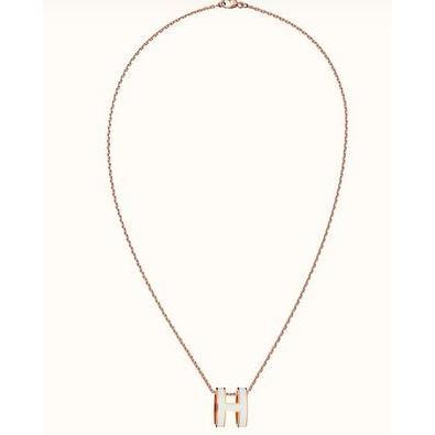 Hermes エルメス ミニポップH ローズゴールド　白　新品未使用 エルメス ネックレス レディース ブランド HERMES ミニポップH