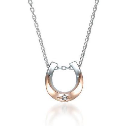 スタージュエリーネックレス シルバー・K10イエローゴールド馬蹄ダイヤネックレス 新作新品 STAR JEWELRY DIAMOND HORSESHOE NECKLACE 2SN1582 正規ラッピング