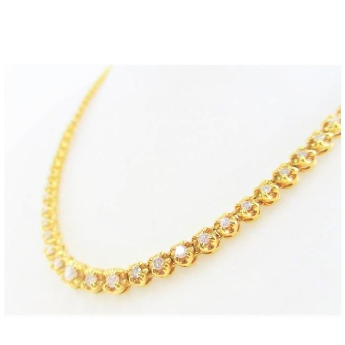豪華 ネックレス K18 テニスネックレス ダイヤモンド グラデーションネックレス ダイヤネックレス 2カラット 18金 D2 00ct 日本産 Secretoftheislands Com
