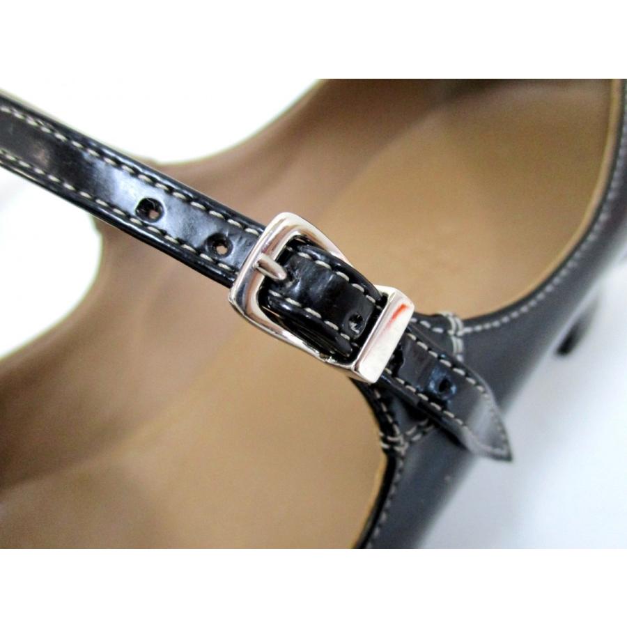 HERMES（エルメス） ストラップパンプス 黒 ハイブランドシューズ