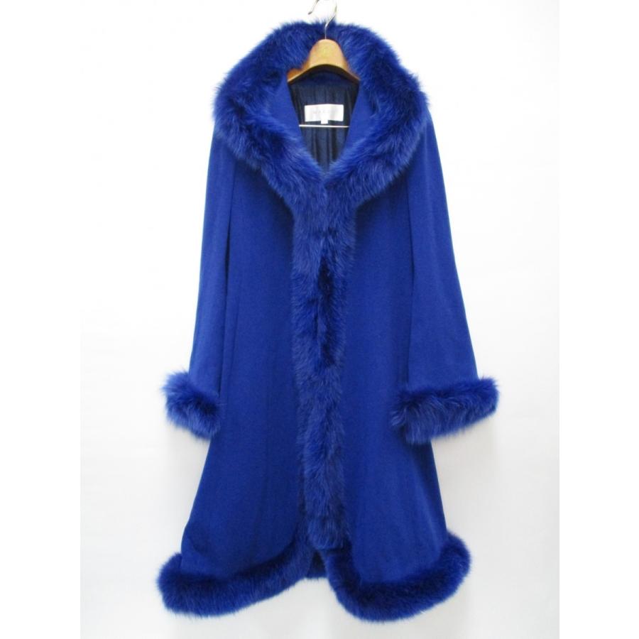 銀座マギー カシミヤロングコート ファー Aラインフリーサイズ