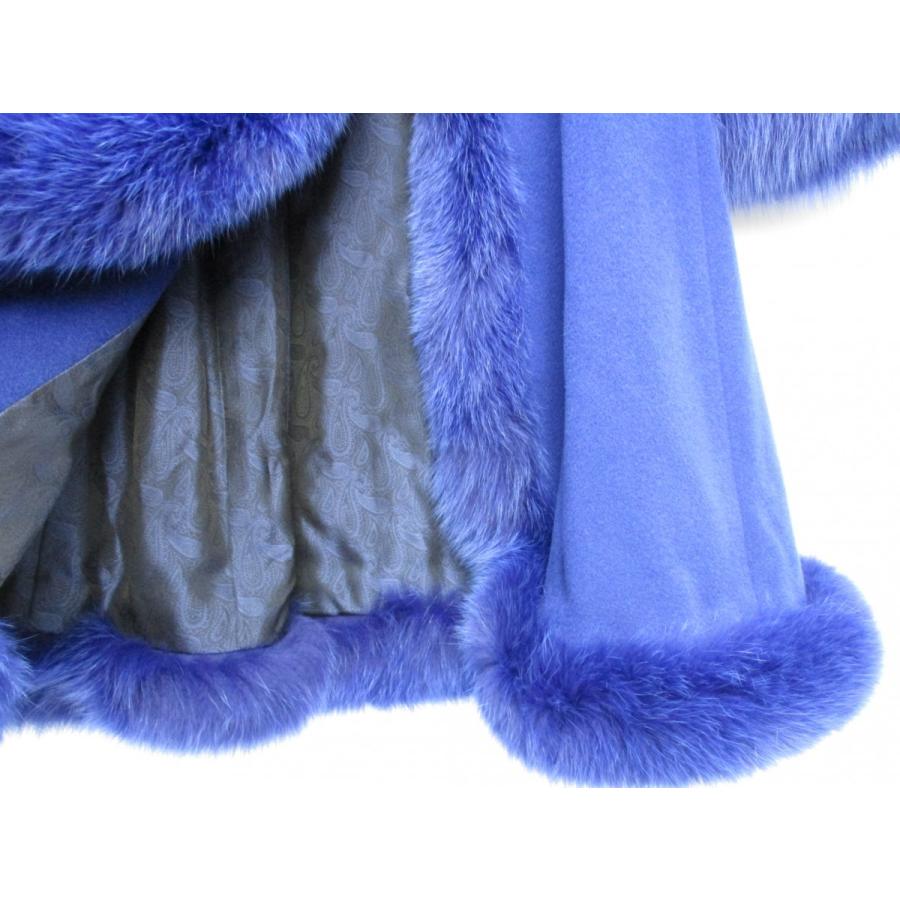 銀座マギー カシミヤロングコート ファー Aラインフリーサイズ