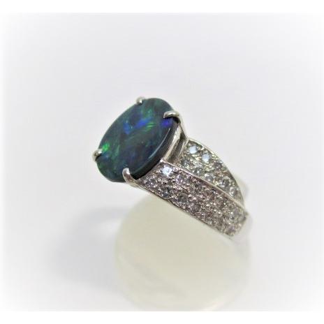 オパール 指輪 PT900 ブラックオパール 指輪 ブラックオパール1.27ct 