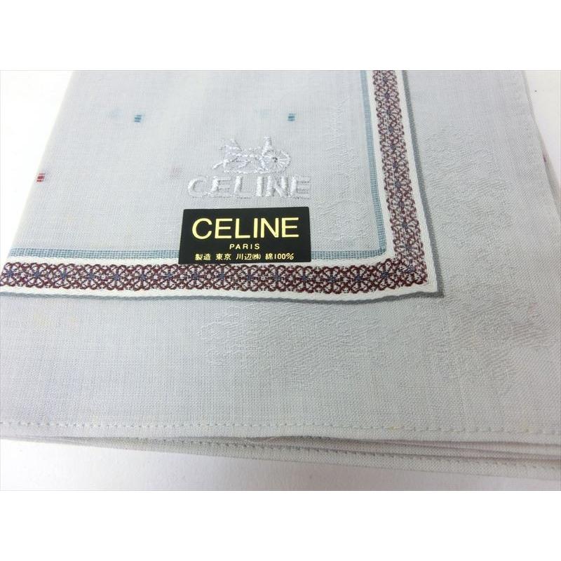 CELINE（セリーヌ） ハンカチ グレージュ 紳士小物 メンズ ドット柄