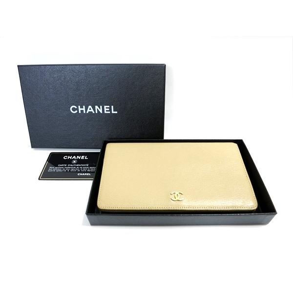 希少 CHANEL シャネル ココメダル マトラッセ 長財布 ベージュ系 CHANEL（シャネル） 長財布 ベージュ CCマーク ココマーク 財布