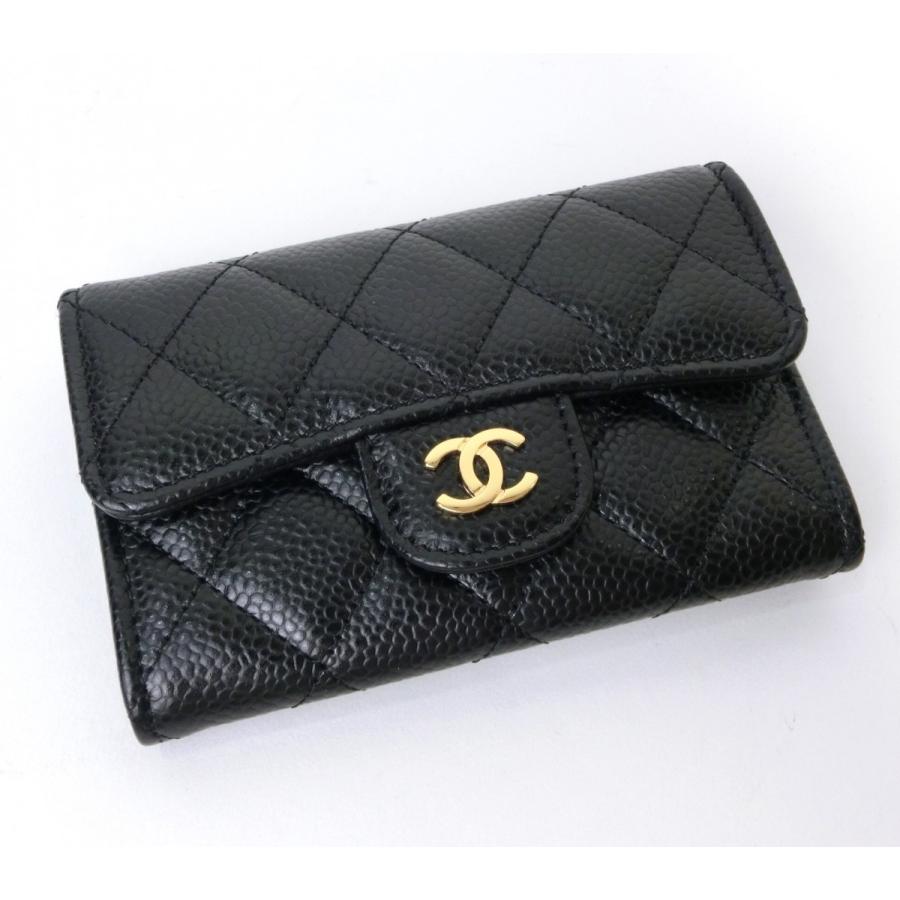 シャネル CHANEL 新品 カードケース キャビアスキン 黒 ゴールド金具 クラシック 名刺入れ ブラック CHANEL｜dandelion-onlineshop｜02