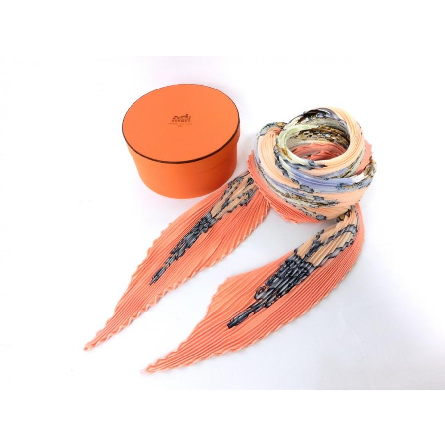 HERMES エルメス スカーフ シルクスカーフ プリーツスカーフ LES  