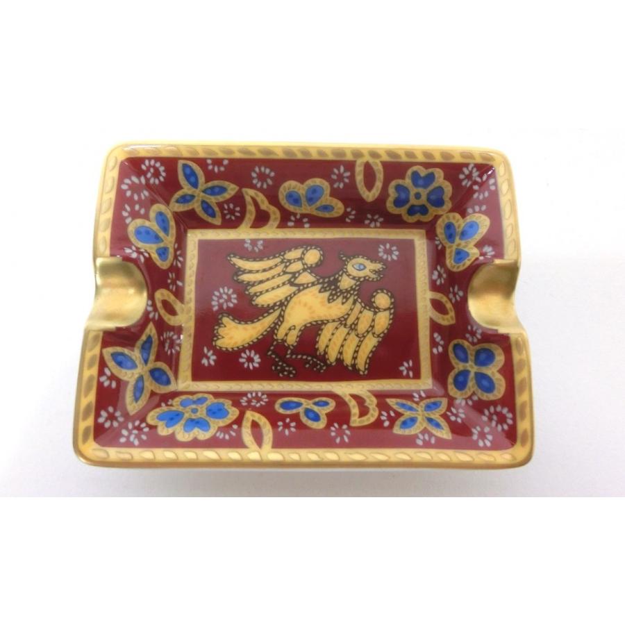 エルメス 灰皿 アッシュトレイ 小 赤系 鳥 ゴールド 花 HERMES エルメス 灰皿 アッシュトレイ 小 赤系 鳥 ゴールド 花 HERMES