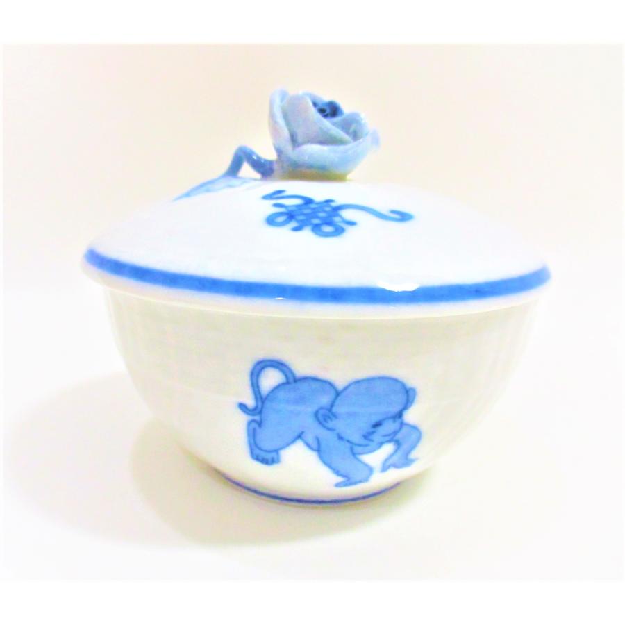 ヘレンド HEREND 蓋つきカップ 蓋つき器 蓋付きボール 干支 サル 申 0407222252711DANDELION