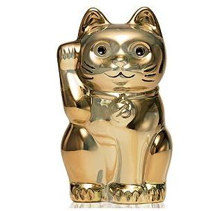 バカラ まねき猫 招き猫 金 ゴールド 猫 置物 正規ラッピング