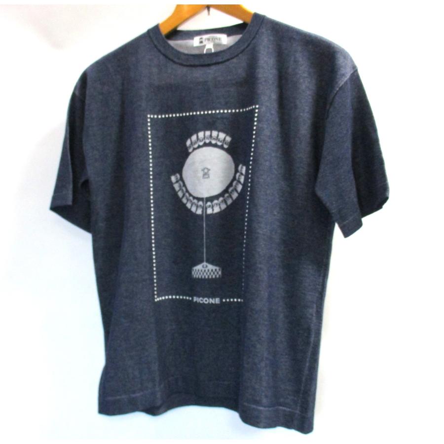 ピッコーネ　PICONE 紺　ネイビー　半袖　Tシャツ　コットン　レディース ピッコーネ PICONE 紺 ネイビー 半袖 Tシャツ コットン レディース