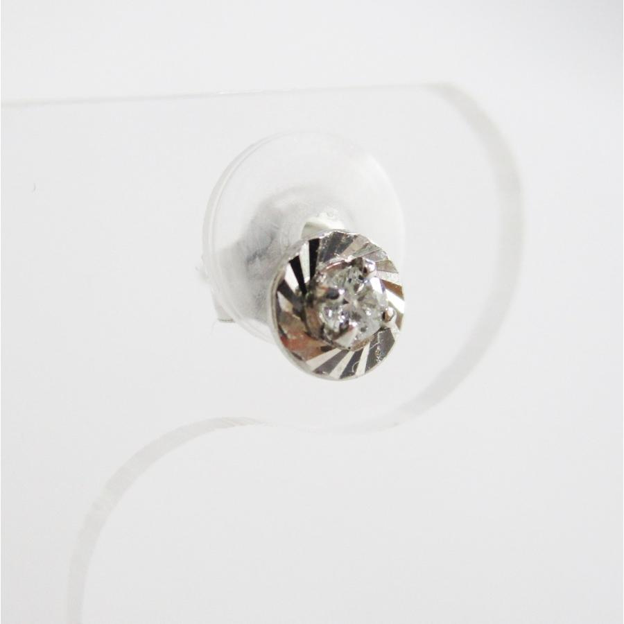 プラチナPt850 ダイヤモンドピアス Pt850 プラチナ850 1粒ダイヤ ピアス カットデザイン 貴金属
