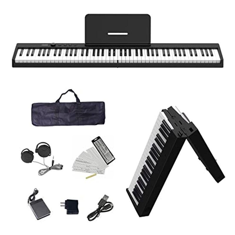 ニコマク NikoMaku 電子ピアノ 88鍵盤 折り畳み式 SWAN-X 黒 ピアノと