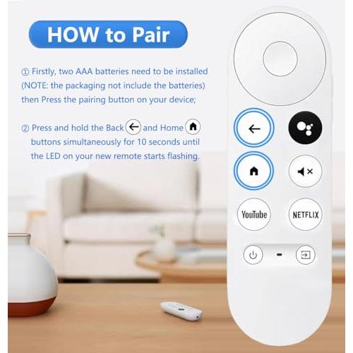 Google Chromecast 4k Snow/HD TV用アップグレード音声リモコン G9N9N
