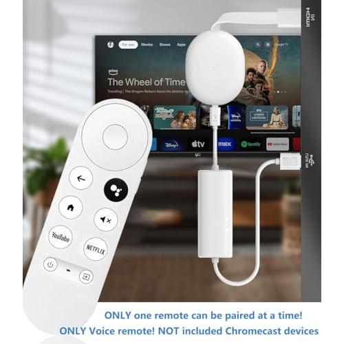 Google Chromecast 4k Snow/HD TV用アップグレード音声リモコン G9N9N