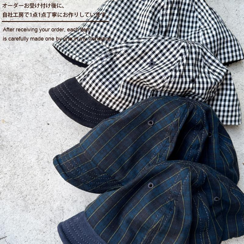 D AND H SUMMER CHECK HONO CAP ギンガムチェック グリーンチェック