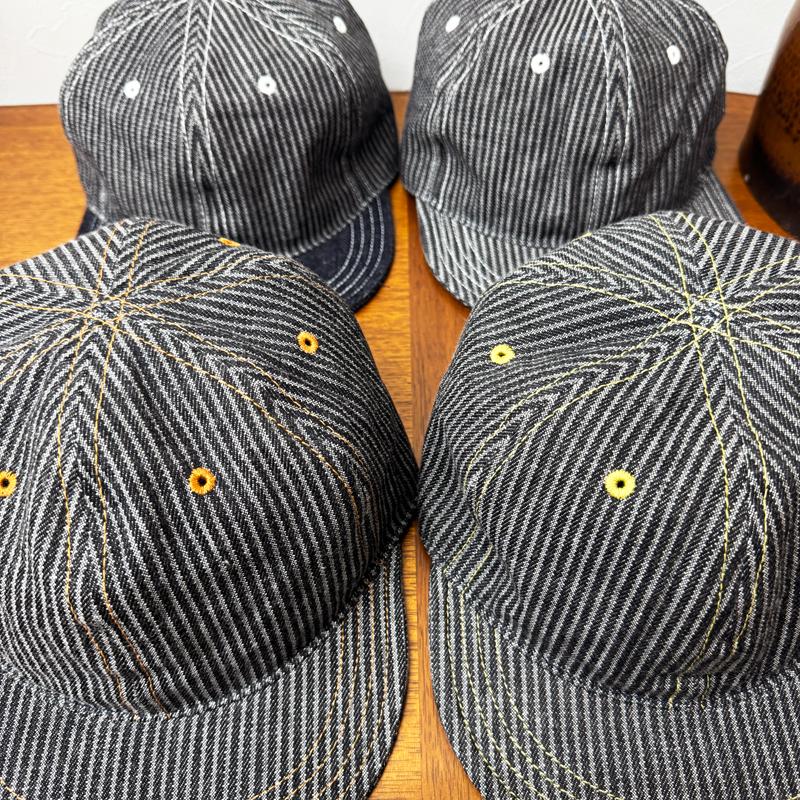グレー×ブラック キバタヒッコリーデニム ベースボールキャップ ザラ感