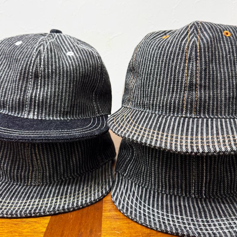 グレー×ブラック キバタヒッコリーデニム ベースボールキャップ ザラ感