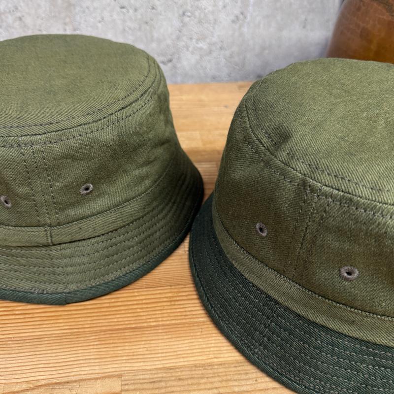 ポークパイハット モスグリーン12オンスセルビッチデニム 6サイズ : D