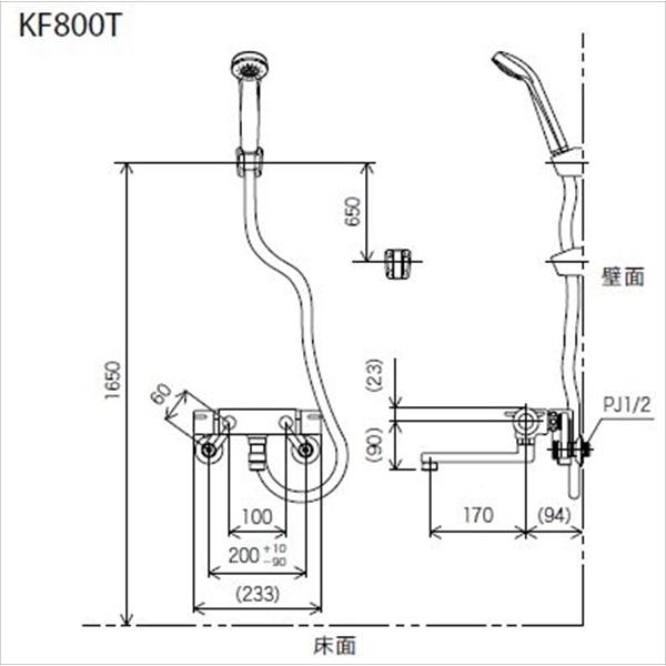 KF800T　フルメタル　series　サーモスタット式シャワー KF800T  :