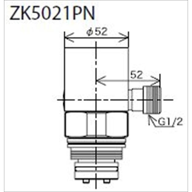 流し台用シングルレバー式混合栓用分岐金具 ZK5021PN  : | KVK | 02