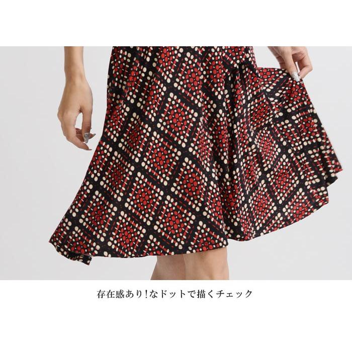 カシュクールワンピース Laインポート ドットチェックカシュクールフレアワンピース Janette 七分袖 ジャネットファッション ダンガンガールズ 赤黒 Op 5326 Laインポートdangan Girls 通販 Yahoo ショッピング