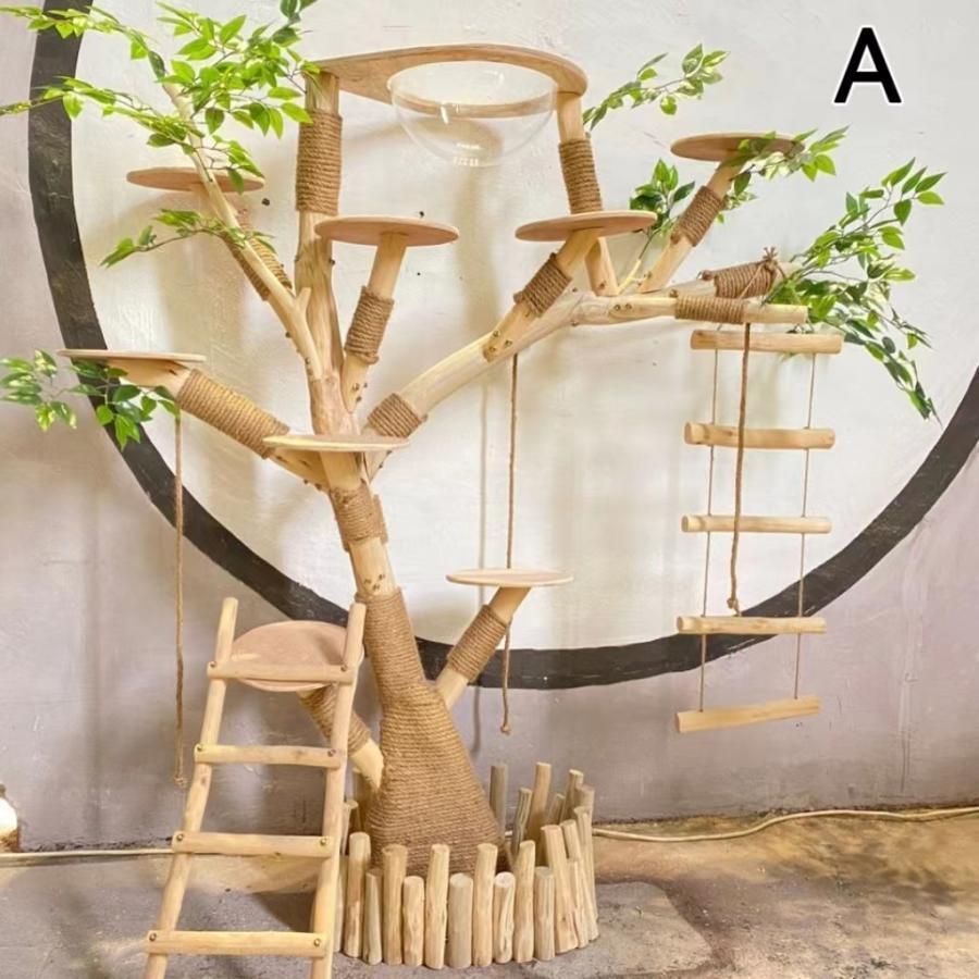 キャットタワー 木製 猫の木 猫登山 猫の活動ツリー 無垢材 猫のジャンプ プラットフォーム 猫登山タワー猫の活動木 猫の遊び地域 高1.5メートル キャットタワー 高1.5メートル