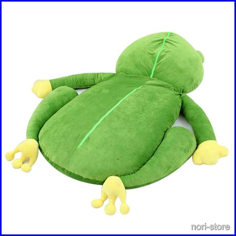 大人用 寝袋付き 敷布団 ソファー ベッド 巨大クッション クッション ぬいぐるみ カエル サル ネコ [200×110cm] カエル サル ネコ 200×110cm