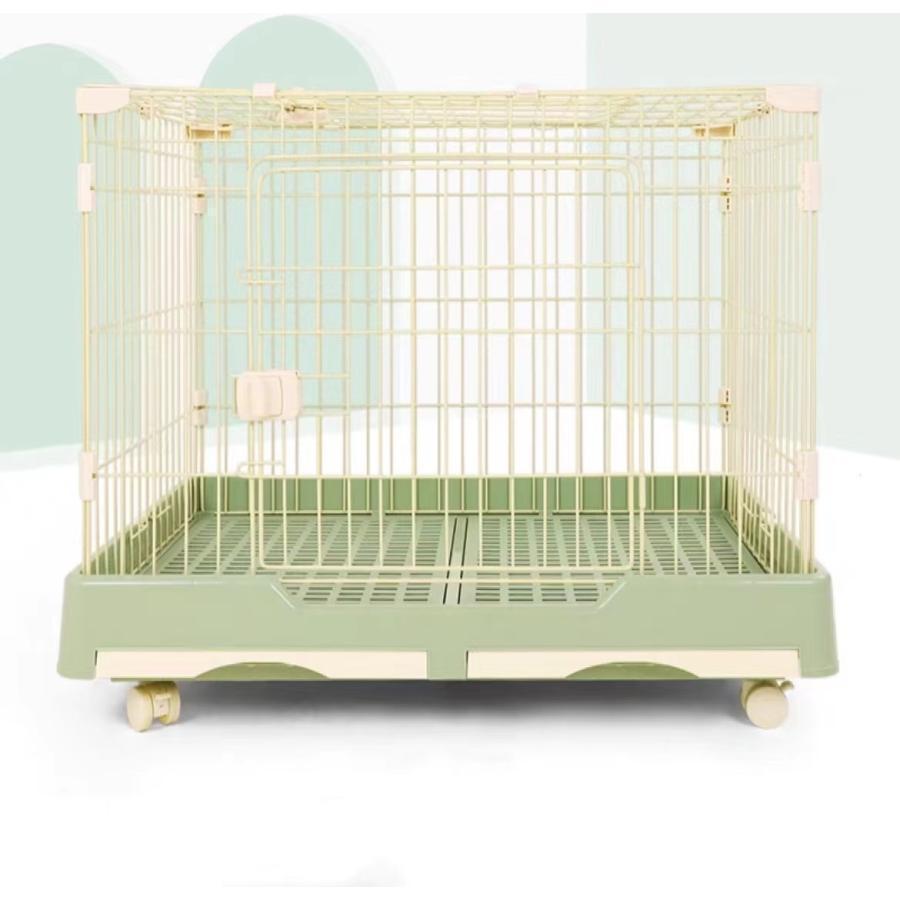 C10080-1S コンパクト キャットケージ ウサギケージ 犬ケージ 小動物向け キャスター 付き トイレトレー付 猫ケージ ペットゲージ 天窓 上から入る cm