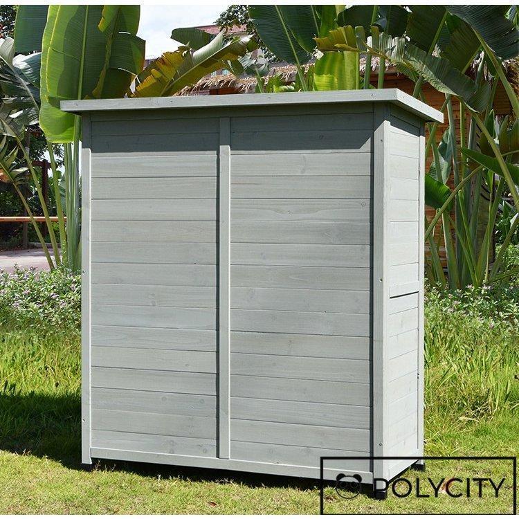 【新商品】 大型 屋外ロッカー 物置 ガーデンロッカー アウトドアツールキャビネット アウトドア 天然杉材 防腐材 雨よけ 110*50*119.5cm 組立式 【TM9833267174】(34512円)
