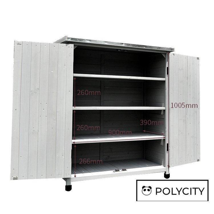 【新商品】 大型 屋外ロッカー 物置 ガーデンロッカー アウトドアツールキャビネット アウトドア 天然杉材 防腐材 雨よけ 110*50*119.5cm 組立式 【TM9833267174】(34512円)