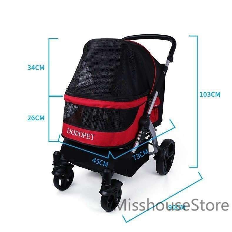 ペット用カート折り畳みベビーカー乳母車キャリーバッグ小型犬中型犬大型犬猫大型商品35kgまでレッドグレーブラック ペットカート M2211372336(21113円)