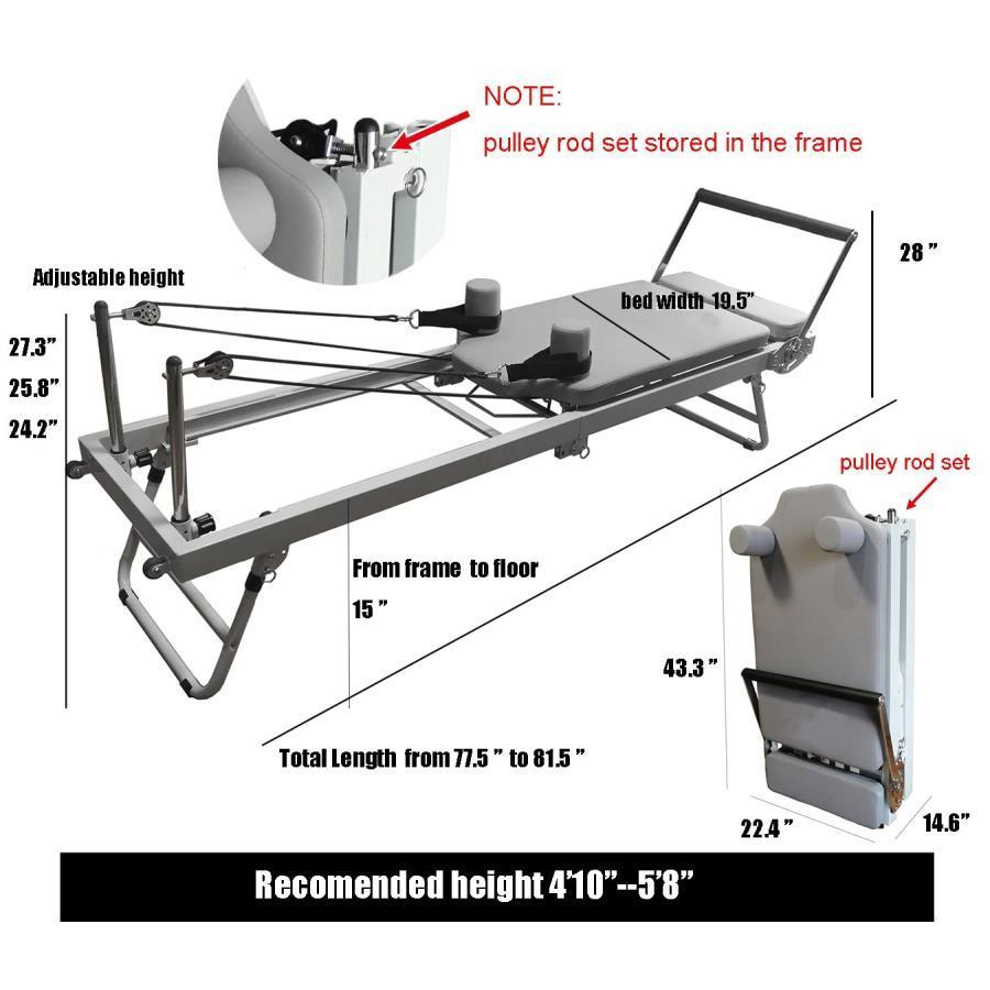 ピラティスリフォーマーマシン 家庭用 折りたたみ式ピラティス 筋力トレーニング用