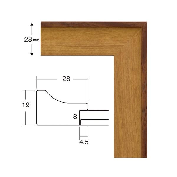 モテ 軽量水彩額縁/フレーム 〔F10号/オーク〕 壁掛けひも/UV(紫外線)カットアクリル/マット付き 化粧箱入り 8155