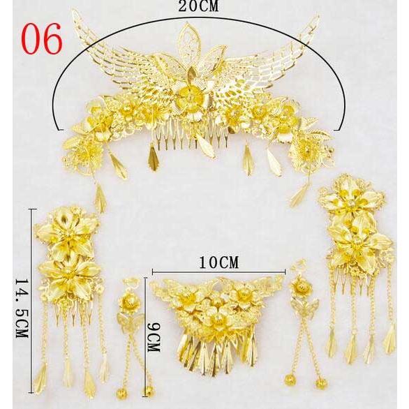 中国風ウェディングドレス髪飾り豪華セット結婚式グッズ ヘアアクセサリー ティアラ かんざし 王冠 ピアス 2017082407 人気ファッション店 通販 Yahoo ショッピング