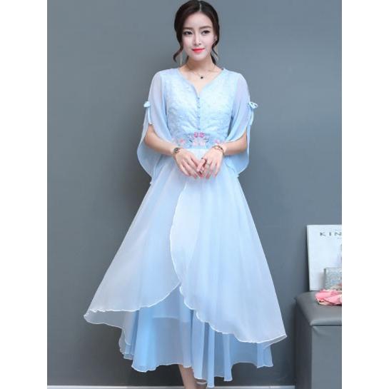 夏チャイナドレス ミモレ丈 中国風復古刺繍ワンピース フレア飄逸チャイナワンピース 中華風ワンピース 二次元中華ドレス 改良日常漢服 二枚送料無料 469 人気ファッション店 通販 Yahoo ショッピング