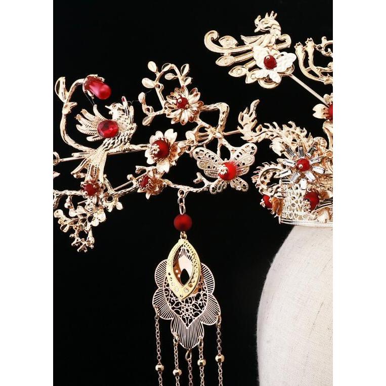 海外限定 かんむり 宮廷皇后貴妃風王冠 中華グッズ ヘアアクセサリー かんざしカチューシャ 中華風 華流コスプレ用髪飾り 超豪華チャイナ風髪飾りセット ティアラ 変装 仮装道具 コスチューム 華やか 唐装漢服用髪飾り合金 中華舞台ステージコスプレ道具 舞台撮影グッズ