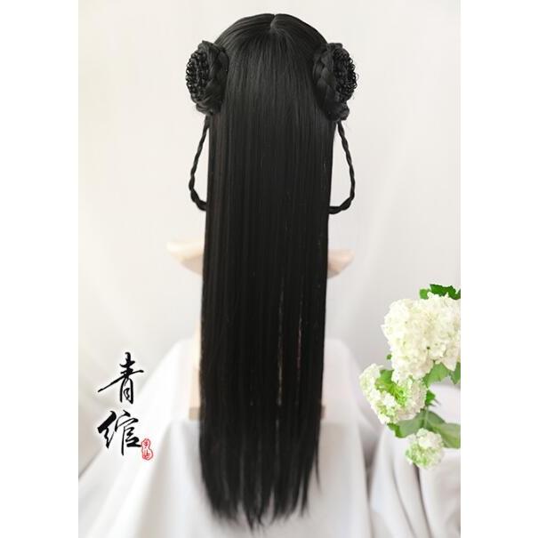 コスプレかつら 黒80ｃｍロング中華風ウイッグ 中国古代女性大人ヘアスタイル Cosplay舞台道具 可愛い中華ロリータウイッグ 二枚送料無料 1535 人気ファッション店 通販 Yahoo ショッピング