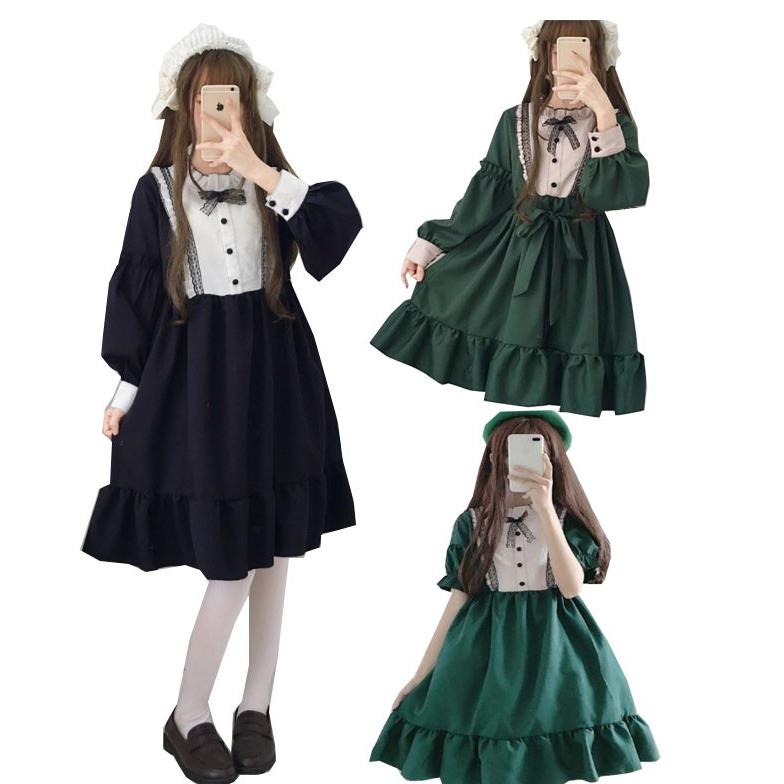 ロリータ ワンピース 可愛いドレス Lolita 女子 スカラップドレス パーフ袖 長袖 半袖ドレス 舞台演出服 学園祭 体育祭 文化祭 撮影衣装二枚送料無料 Den1264 人気ファッション店 通販 Yahoo ショッピング