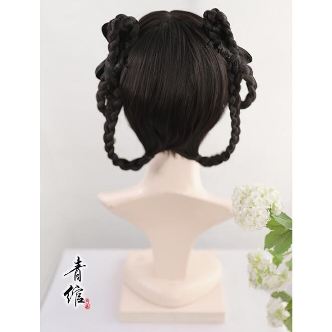 中華コスプレかつら 可愛い辮髪 チャイナ風コスチュームかつら 女性大人用中国唐時代古典古代髪スタイルウイッグ イベントlolita仮装変装道具 二枚送料無料 Den1528 人気ファッション店 通販 Yahoo ショッピング