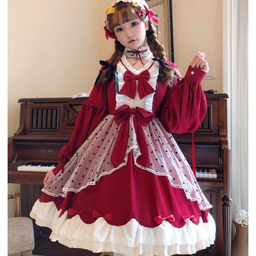 ロリータワンピース レディース 大人 ロリータ服 ゴシック ロリータ ワンピース ゴスロリ 可愛い スカラップワンピ コスプレ衣装 コスチューム ドット柄 Den16 人気ファッション店 通販 Yahoo ショッピング