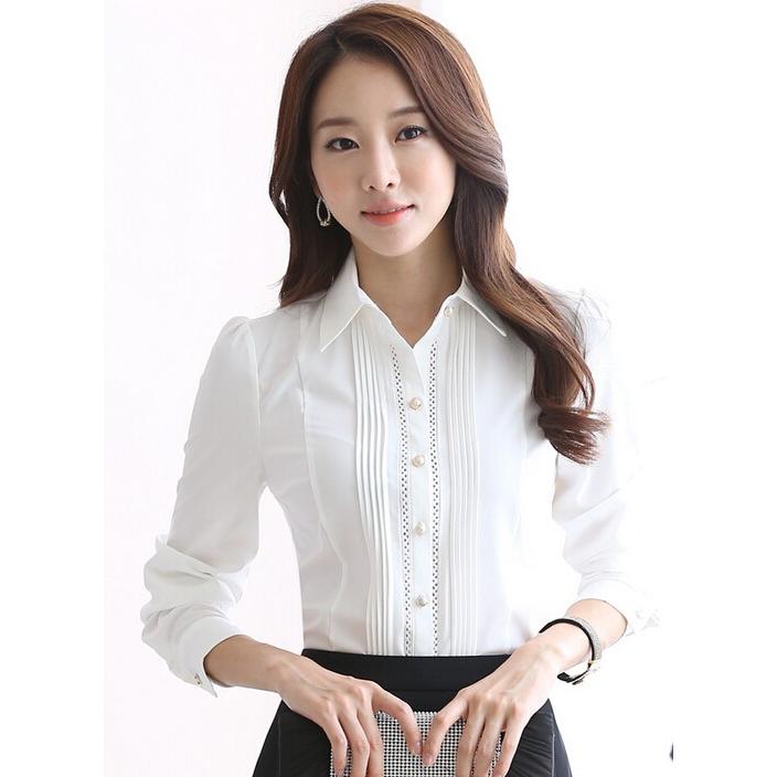 2枚送料無料！オフィス レディースブラウス フリルシャツ フォーマル 長袖 通勤トップス 白 OL好き ビジネスワイシャツ :kv037:人気