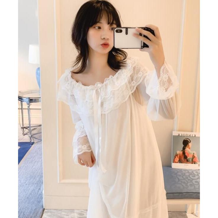 2枚送料無料 レディースネグリジェ ロングドレス パジャマ ルームウェア レース切り替え ネグリジェ 宮廷風天使風 部屋着 ナイトウェア 寝巻き カジュアルウェア T069 人気ファッション店 通販 Yahoo ショッピング