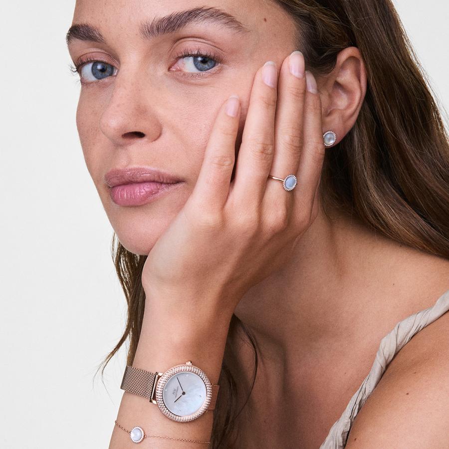 Daniel Wellington ダニエルウェリントン DW 腕時計 Crystalline Bezel シルバー ローズゴールド 母の日の画像