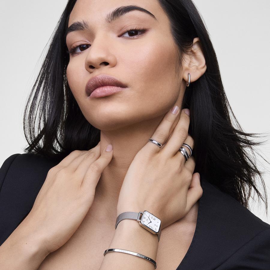 腕時計 レディース ダニエルウェリントン PETITE & QUADRO ROMAN NUMERALS DATE ゴールド シルバー DW 母の日の画像