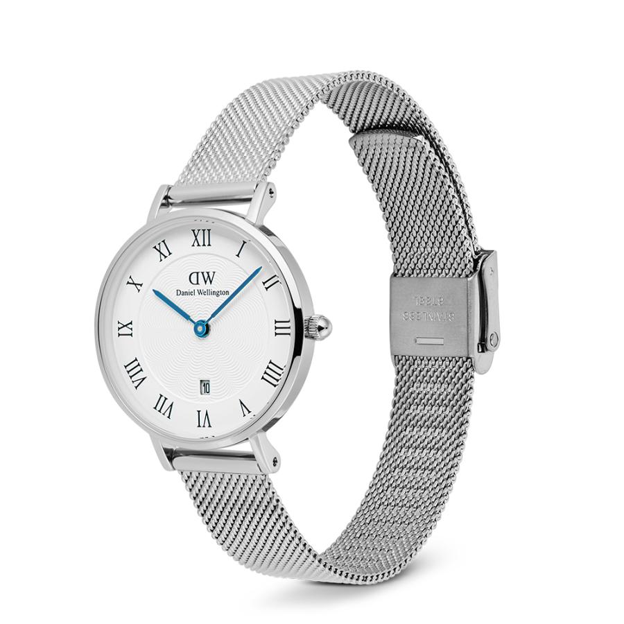 腕時計 レディース ダニエルウェリントン PETITE & QUADRO ROMAN NUMERALS DATE ゴールド シルバー DW 母の日の画像